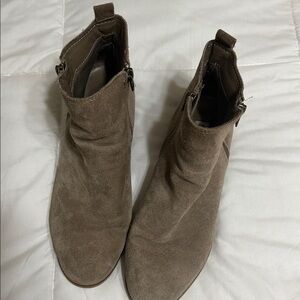 Steve Madden Taupe Suede Ankle Booties